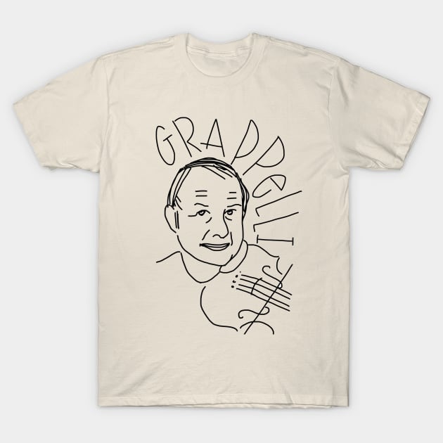 Stephane Grappelli T-Shirt by Stark Raving Cello